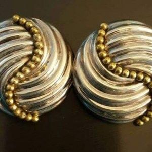 Vintage Laton Sterling silver Clip on earrings